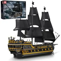 Produktbild: Mould King 13186 Black Pearl Piratenschiff Bausteine Spielzeug Set, 5266 Teile Großes Piratenschiff für Erwachsene, MOC Segelschiff Modellbausatz Geschenk, WX13186