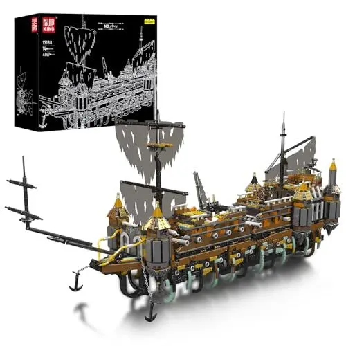 Produktbild: Mould King 13188 Piratenschiff Bausteine, MOC Pirates für Silent Mary Großes Bausatz, 4147 Stück Segelschiff Spielzeug Modell für Erwachsene
