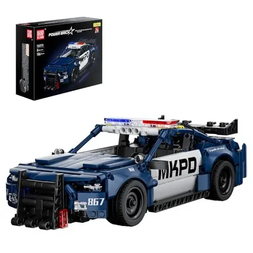 Produktbild: Mould King 15073 Technik Speed Champion Sportwagen Bausteine mit Rückziehmotor Polizeiauto Klemmbausteine Geschenke für Erwachsene und Jugendliche(786 Teile)