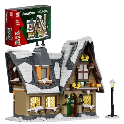 Produktbild: Mould King 16049 Weihnachten Haus Bausteine Weihnachten Lebkuchen Haus Klemmbausteine Mit Schneedekoration Dekoration Geschenk Spielzeug (766 Teile)
