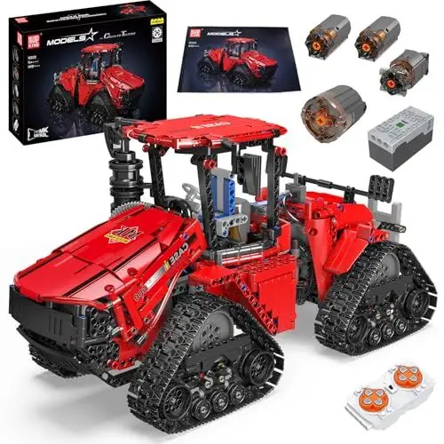 Produktbild: Mould King 18020 Technik LKW Baukasten, MOC-35270 Pneumatischer Raupentraktor Baustein (1698 Teile), Fernbedienung Schwerlast Fahrzeug Klemmblock, Technologie Auto Modell Spielzeug für Kinder 8+