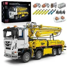 Produktbild: Mould King 19003 Technik Betonpumpen-LKW Bausatz ferngesteuert Pneumatischer Antrieb Betonpumpen-LKW Maschinenbau Fahrzeug Technologie Klemmbausteine Autobetonpumpe（4368 Pcs） MOC-29716