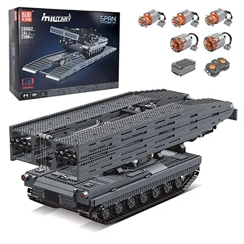 Produktbild: Mould King 20002 Technik Panzerbrückenbaufahrzeug Bausteine Modell, 2388 Teile Ferngesteuert Brückenwagen Konstruktionsspielzeug, DIY Brückenbaufahrzeug Bausatz für Erwachsene und Kinder