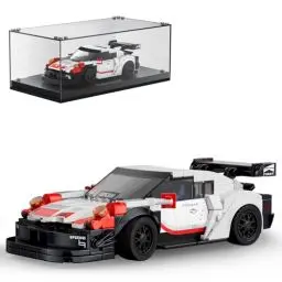 Produktbild: Mould King 27010 Speed Champions Rennwagen Bausteine 911 RSR Sportwagen Klemmbausteine mit Acryl-Vitrine Modellautos zum Sammeln (349 Teile)