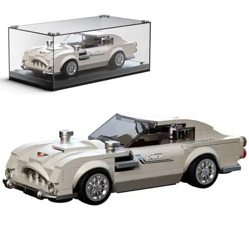 Produktbild: Mould King 27050 Technik Speed Champion Rennwagen Bausteine Marti 007 Sportwagen Klemmbausteine Bausatz mit Acryl-Vitrine Modellautos zum Sammeln (348 Teile)