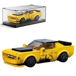 Produktbild: Mould King 27051 Technik Speed Champion Rennwagen Bausteine mit Acryl-Vitrine Challenger Sportwagen Klemmbausteine Modellautos zum Sammeln (368 Teile)