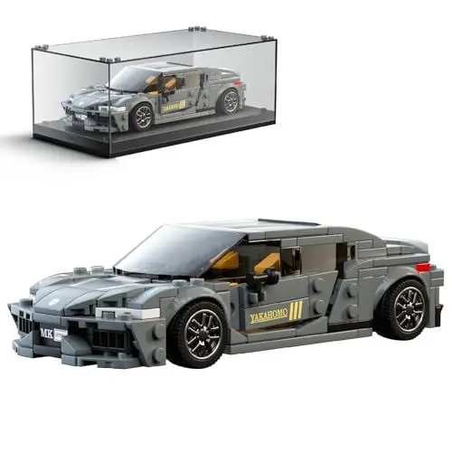 Produktbild: Mould King 27052 Technik Speed Champion Rennwagen Bausteine Sportwagen Klemmbausteine mit Acryl Vitrine Modellautos zum Sammeln (386 Teile)