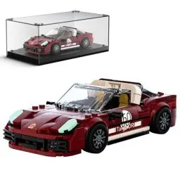 Produktbild: Mould King 27060 Technik Speed Champions Rennwagen Bausteine 911 Sportwagen Klemmbausteine mit Acryl Vitrine Modellautos zum Sammeln (362 Teile)