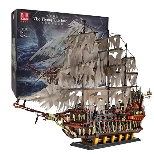Produktbild: Mould King Springendes Kreatives Piratenschiff des Holländers, 3653 Stück Moc-kriegsserie, Kompatibel Mit Steinen Großes DIY Geisterschiff Modellbausatz Für Puzzle Bausteine