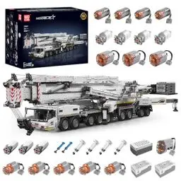 Produktbild: Mould King Technik Kran Bausteine für APP RC Liebherr LTM 11200 Raupenkran MOC Schwerlastkran LKW Technologie Kran Klemmbausteine Bausatz (8506 Teile)