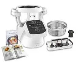 Produktbild: MOULINEX COMPANION XL Roboterkocher Multifunktionsschüssel 4.5L 12 Autoprogramme Suppen Gazpacho Küchenmaschine Beater Mixer Chopper Kneter Kochen Dampf 1550W HF80CB10