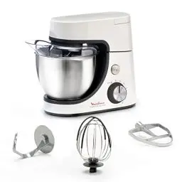 Produktbild: Moulinex Küchenmaschine, essentielle Multifunktions-Küchenmaschine, 800 W, 6 Geschwindigkeitsstufen, Schüssel aus Edelstahl, 4,8 l, Backset XL 32,42 x 25,74 x 42,44 cm weiß