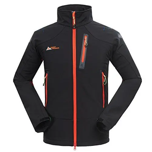 Produktbild: MOUNT CONQUER Herren Softshelljacke Fleecefutter Winddicht Wasserdicht Funktions Outdoor Camping Wandern Sport Jacke (XX-Large, Schwarz)