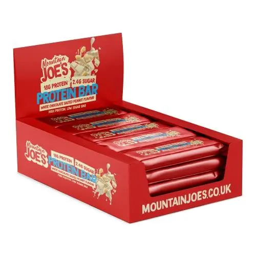 Produktbild: Mountain Joe's Protein Bar (12x55g) White Chocolate Salted Peanut