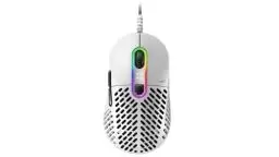 Produktbild: Mountain PC Gaming Maus mit Kabel “Makalu 67” - Ergonomische RGB Maus - Light Gaming Mouse mit PixArt PAW3370 Sensor - Pc Maus mit Kabel - Material PTFE - Computer Maus (Weiß)