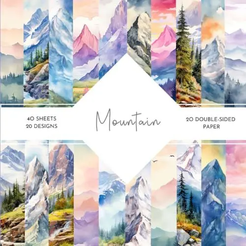 Produktbild: Mountain Scrapbook Paper: | Mountain Craft Paper | 8.5 x 8.5 inch | Mountain Themed Patterns | 40 patterned double sided sheets (20 designs) |