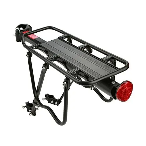 Produktbild: Mountainbike-Gepäckregal für den Rücksitz, Aluminiumlegierung, Einfach zu Befestigen, Verstellbare Untere Gabeln für Zusätzliche Sicherheit, Geeignet für Sattelstützendurchmesser
