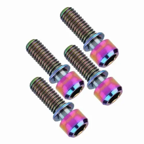 Produktbild: Mountain-Scheibenbremsen-Klemmschraube M6 X 18 mm·· 4 Stück Pro Box. Erhältlich in den Farben Mehrfarbig und Gold (M6x18 mit Distanzstück)