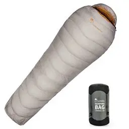 Produktbild: MOUNTAINTOP Mumienschlafsack Daunenschlafsack Ultraleicht Schlafsack Winter Kleines Packmaß für Outdoor Camping Reise Zelten oder Indoor