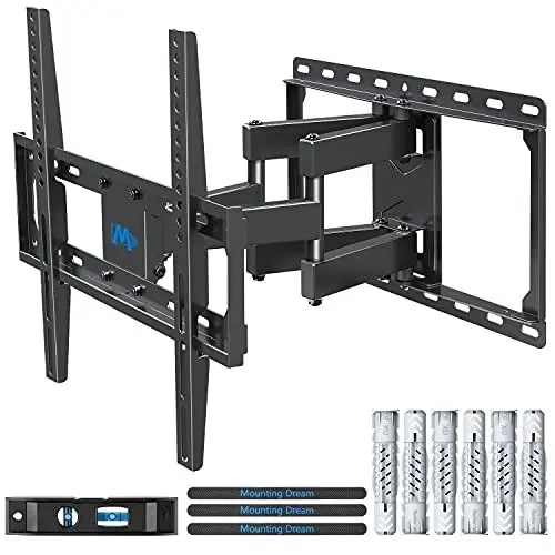 Produktbild: Mounting Dream TV Wandhalterung Schwenkbar Neigbar Fernseher Wandhalterung Doppel Arm Halterung für die meisten 26-65 Zoll LED, LCD, OLED, Plasma TVs mit VESA 75x75-400x400mm bis zu 45kg