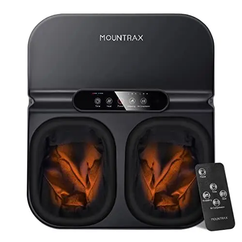 Produktbild: Mountrax Fußmassagegerät Elektrisch mit Wärmefunktion, Shiatsu Fussmassagegerät für Plantarfasziitis und Schmerzlinderung, Passend für Füße bis Größe 46