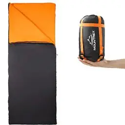 Produktbild: MOUNTREX® Schlafsack - Kleines Packmaß & Ultraleicht (730g) Sommer Deckenschlafsack - Outdoor Sommerschlafsack – Camping, Reise, Festival – Koppelbar