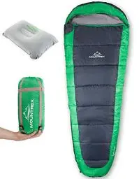 Produktbild: MOUNTREX® Schlafsack – Ultraleicht & Kompakt (850g) - Outdoor Sommerschlafsack - Mumienschlafsack (205x75cm) - Kleines Packmaß und Leicht - für Jugendliche und Erwachsene + Bonus Reisekissen