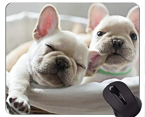 Produktbild: Mousemat-Mausunterlagen, französischer Bulldoggenhund der Welpen - genähte Ränder