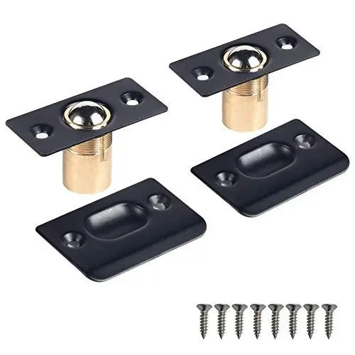 Produktbild: Mousike Closet Door Ball Catch, Edelstahl verstellbare Ball Catch Türbeschläge, (2 Stück schwarz)