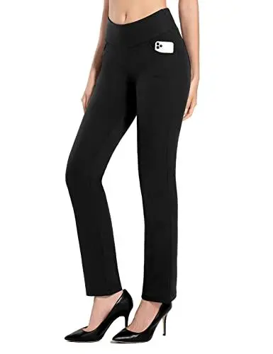 Produktbild: MOVE BEYOND Hose Damen HIgh Waist Mit Geradem Bein Stretch Hose Damen Für Yoga Business Sport Outdoor Training