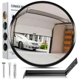 Produktbild: moveland Konvexspiegel - Verstellbarer Verkehrsspiegel 30 cm - Weitwinkel Spiegel Konvex Rund - Acryl Parabolspiegel - für Garage, Verkehr, Einfahrten, Büro, Hof, Lager (130 Grad konvex)