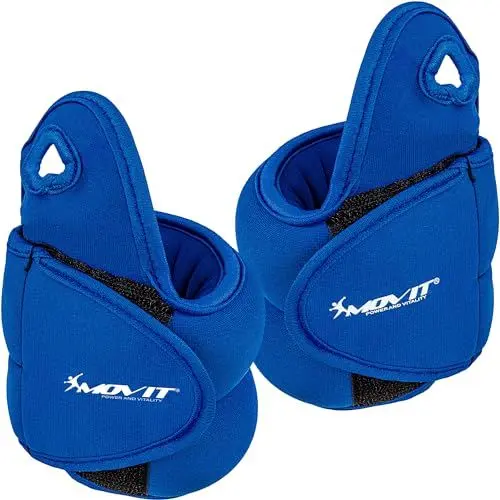 Produktbild: MOVIT 2er Set Neopren Gewichtsmanschetten mit Daumenschlaufen, 2x 0,5 kg, blau