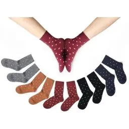 Produktbild: Mowenti socken damen 35-38 sportsocken strümpfe socks Damensocken bunte schwarz Streifen Punkte baumwollsocken 10 Paar Fünf-Farben