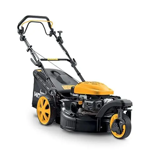 Produktbild: Mowox PM 4645 S Trike, 3-rädriger selbstfahrender Benzinrasenmäher, min. 1,9 kW/2800 rpm, 46 cm, 60l Grasfangsack, kugelgelagerte Räder