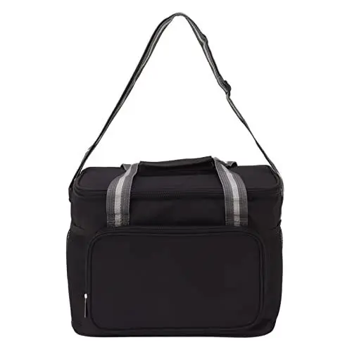 Produktbild: MOZUO 15L Lunchtasche für Damen und Herren Lunchbox isolierte Lunchtasche mit verstellbarem Schultergurt Schwarz für Camping Reisen Strand