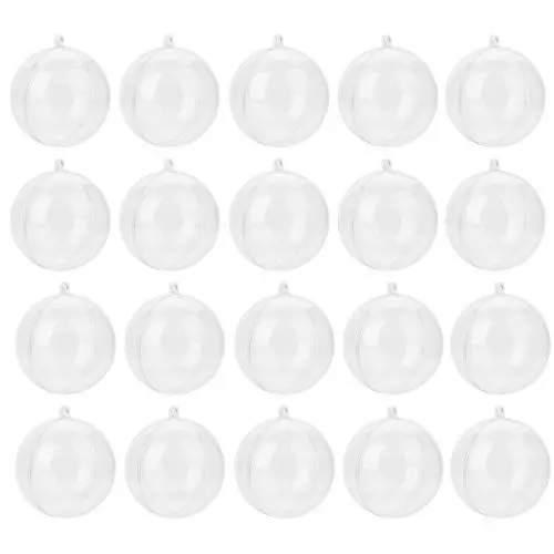 Produktbild: MOZUO 20 Stück 5 cm transparente Weihnachtsbaum-Dekorationskugeln, befüllbare Dekorationskugeln, DIY-Dekorationskugeln, Wiederverwendbare Kunststoffkugeln