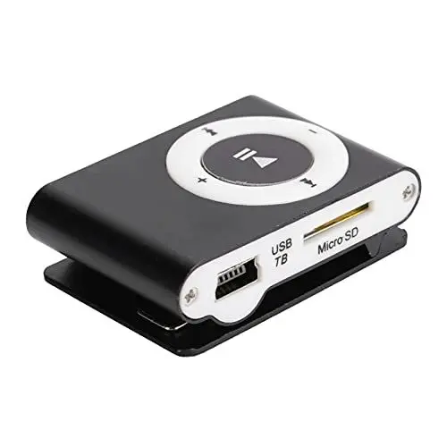Produktbild: Mp3 Player,Mp3 Player Mit Kopfhörer,Ipod Shuffle,-Musik-Player,Tragbarer Digitaler Musik-Media-Player Minimp3-Backclip-Player Mit Kopfhörer Und USB-Kabel (Schwarz)