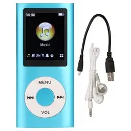 Produktbild: MP3 Player, 64 GB Tragbarer MP3 Player für Studenten, 1,8 Zoll LCD Bildschirm, Verlustfreier Sound, Musik MP3 Player, Multifunktionaler MP3 Player für Kinder, Studenten (Blau)