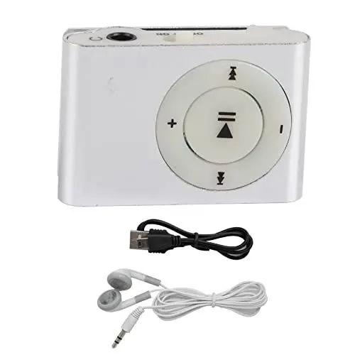 Produktbild: MP3-Player-Set, Tragbarer Musik-Player, Back-Clip-Design, Digitaler Musik-Media-Player, Sport-MP3-Player aus Aluminiumlegierung mit Kopfhörer und USB-Kabel (Silver)