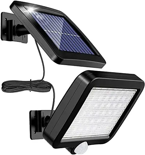 Produktbild: MPJ Solarlampen für Außen, 56 LED Solarleuchte Aussen mit Bewegungsmelder, IP65 Wasserdichte, 120°Beleuchtungswinkel, Solar Wandleuchte für Garten mit 5m Kabel