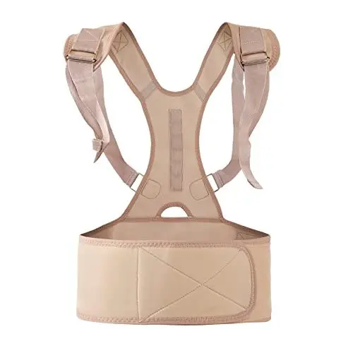 Produktbild: MQ PERFECT Haltungskorrektur - Verstellbare Magnet-Bandage - Rückentrainer aus Neopren, mit Polsterung - Unterstützt die Haltung, kann Rücken- und Schulterschmerzen lindern - 39 x 32 x 0,5 cm, M