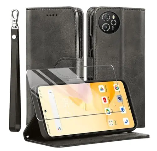 Produktbild: MQERYBV Kompatibel mit Blackview Shark 8 Hülle, Leder Flip Stoßfeste Handyhülle, Magnetische Schutzhülle Silikon TPU(Kartenfach)(Standfunktion)(1X Displayschutzfolie) Case -Schwarz