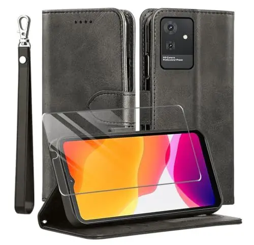 Produktbild: MQERYBV Kompatibel mit cubot Note 21 Hülle, Leder Flip Stoßfeste Handyhülle, Magnetische Schutzhülle Silikon TPU(Kartenfach)(Standfunktion)(1X Displayschutzfolie) Case -Schwarz