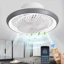 Produktbild: MQW Deckenventilator mit Beleuchtung LED Licht, Invisible Fan Deckenleuchte 360° Drehbare, Dimmbar 72W mit Fernbedienung Ventilator lampe, Deckenlampe ür Wohnzimmer, Esszimmer, Schlafzimmer, 49CM