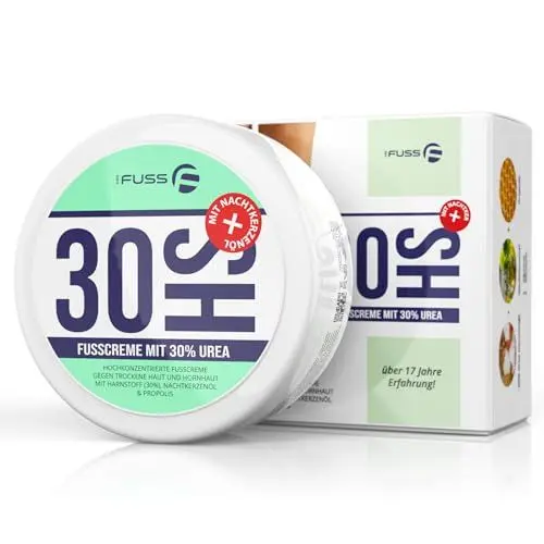 Produktbild: Mr. Fuss 30HS Schrundensalbe Füße Hornhaut Entfernung Mit 30% Harnstoff - Urea Creme Gegen Trockene Haut - Fuß Repair Salbe Zusätzlich Mit Propolis Und Nachtkerzenöl - 200ml