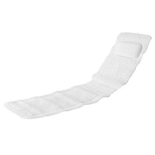 Produktbild: Mr.do Badewannenmatte mit Kissen Weiß Weich rutschfest Antibakteriell Geschäumtem PVC (14,2 x 49,2 Zoll)