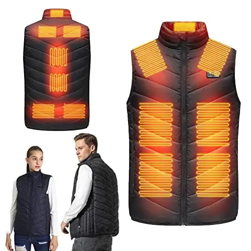 Produktbild: Mrrihand Unisex Beheizbare Weste 4XL, 13 Heizzonen-Schwarz