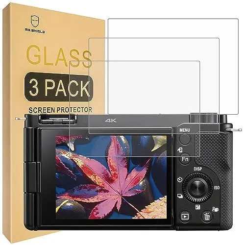 Produktbild: Mr.Shield Schutzfolie Kompatibel mit Sony Alpha ZV-E10 ZVE10 Camera (3 Stück) Schutzglas Schutzglasfolie 9H Härte, HD Klare Displayschutzfolie