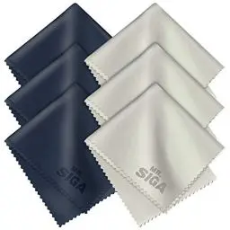 Produktbild: MR.SIGA Hochwertig Mikrofaser Reinigungstücher Brillenputztuch für Brillen, Bildschirme, Tabletten, Gläser, 6er Pack, 6 x 7 Zoll (15 x 18 cm), Marine/Grau