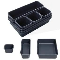 Produktbild: Mr.Sun Schubladen Organizer 8 Stück Schreibtisch Schminktisch Ordnungssystem Schublade Drawer Schubladenorganizer Schubladen-organizer Schmink Badezimmer Küche Kitchen Küchen Bad Dunkelgrau